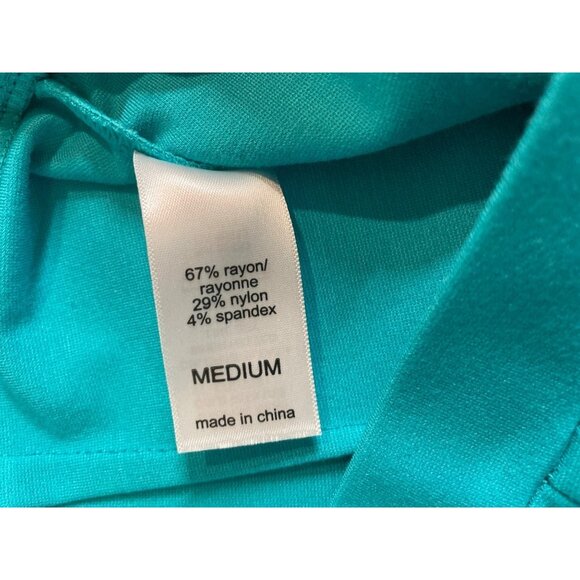 Maurices Womens Size Medium Teal Knit Pencil Skirt Elastic Waist Stretch - Picture 9 of 11